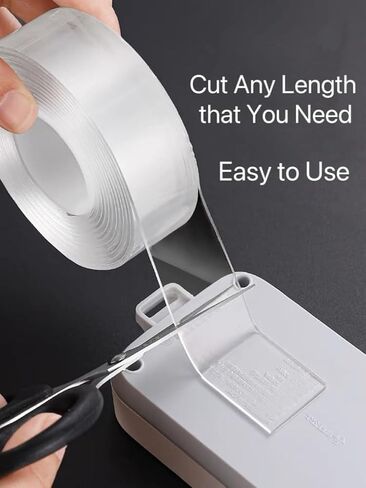 Tuqiso Double Sided Tape Heavy Duty, Extra Large Nano Adhesive Tape, Clear Mounting Tape Picture Hanging Adhesive Strips,Removable Wall Tape Sticky Poster Tape Decor Carpet Tape (9.85 Feet) in Kuwait