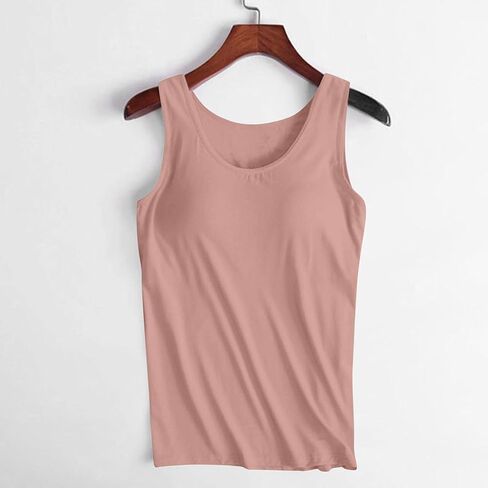 Womens Tank Tops with Built in Bra Plus Size Padded Stretchy Sports Shirt Workout Yoga Basic Undershirt in Saudi Arabia