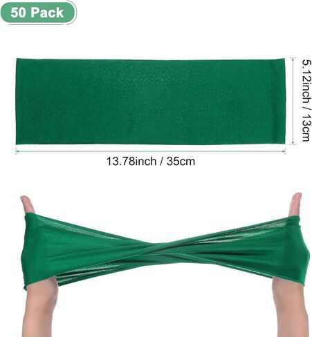 50-Pack Grass Green Polyester Spandex Chair Sashes, Stretchable Chair Bands for Wedding/Banquet/Party/Ceremony Event Decoration in Saudi Arabia