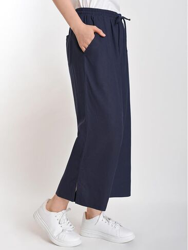 Weintee Women's Lightweight Linen Capri Pants Summer Capris Wide in Saudi Arabia