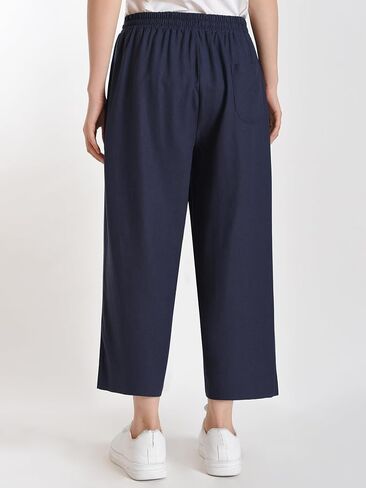 Weintee Women's Lightweight Linen Capri Pants Summer Capris Wide in Saudi Arabia
