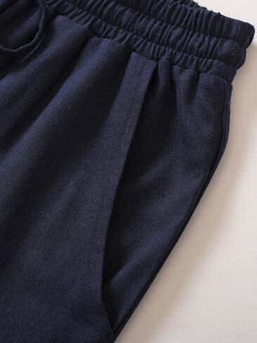 Weintee Women's Lightweight Linen Capri Pants Summer Capris Wide in Saudi Arabia