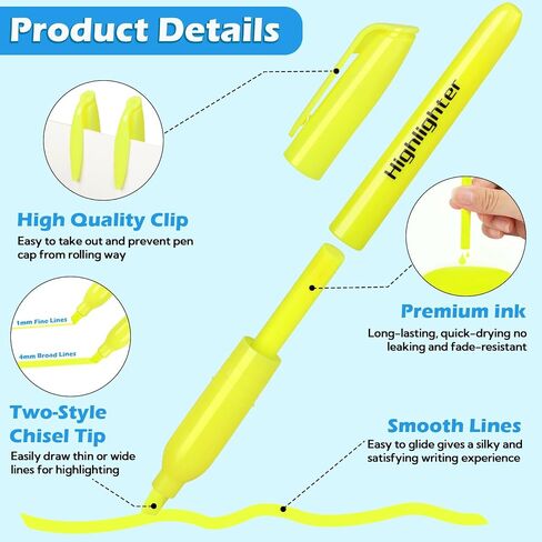 30 Pack Green Highlighters, Chisel Tip Dry-Quickly Highlighter Markers, No Bleed Highlighters for Office, School Supplies, and Study Essentials in Kuwait