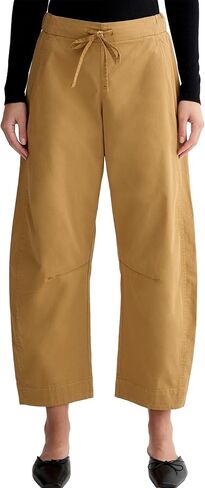 Songling Womens Barrel Pants Crop Baggy Wide Leg Cotton Lightweight Casual Summer Drawstring Waist Lounge Pants with Pockets in Kuwait