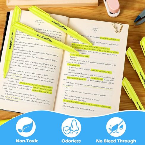 30 Pack Green Highlighters, Chisel Tip Dry-Quickly Highlighter Markers, No Bleed Highlighters for Office, School Supplies, and Study Essentials in Kuwait
