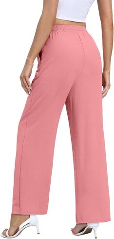 Yicro Womens High Waisted Wide Leg Pants with Pockets Casual Loose Palazzo Trousers in Saudi Arabia