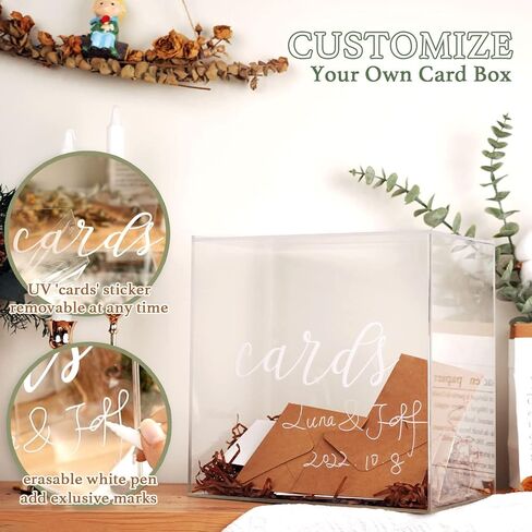 Jupdec Gold Card Card Card مرآة الأكريليك 10 "× 10" × 6 "مع فتحة للاستقبال ، وهدايا مربع تخزين بطاقات DIY كبيرة ، والهدايا التذكارية ، والتبرعات ، وحامل البطاقات ، التخرج من حفلات عيد ميلاد الأطفال in Saudi Arabia