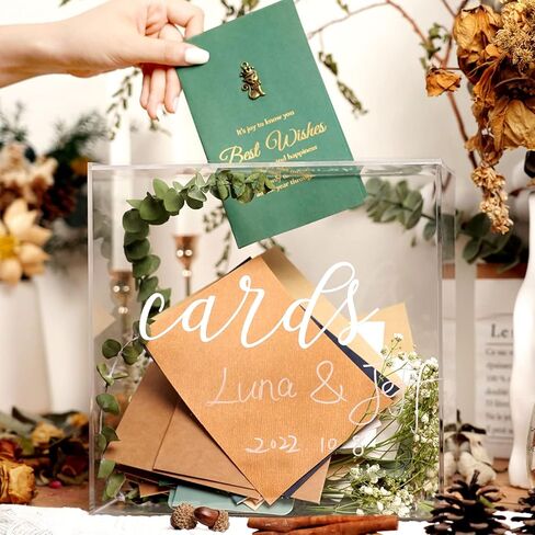 Jupdec Gold Card Card Card مرآة الأكريليك 10 "× 10" × 6 "مع فتحة للاستقبال ، وهدايا مربع تخزين بطاقات DIY كبيرة ، والهدايا التذكارية ، والتبرعات ، وحامل البطاقات ، التخرج من حفلات عيد ميلاد الأطفال in Saudi Arabia