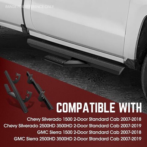 DNA MOTORING 6" Running Boards Nerf Bars Compatible with 07-18 Silverado Sierra 1500 2Dr Standard Cab, STEPB-ZTL-8148-525-SS in Saudi Arabia