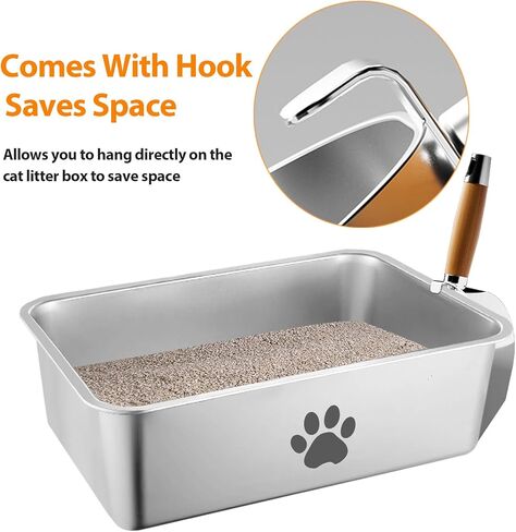 مغرفة فضلات القطط، مغرفة فضلات ذات شرائح عريضة، مغرفة فضلات مع شبكة مجوفة لكريات الصنوبر، سهولة الغربلة، مغرفة فضلات بلاستيكية ABS للقطط in Kuwait