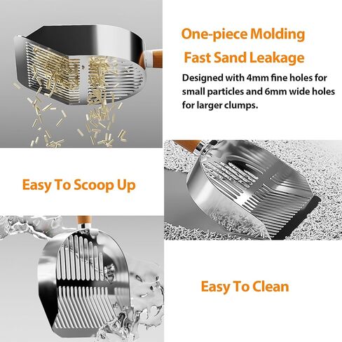 مغرفة فضلات القطط، مغرفة فضلات ذات شرائح عريضة، مغرفة فضلات مع شبكة مجوفة لكريات الصنوبر، سهولة الغربلة، مغرفة فضلات بلاستيكية ABS للقطط in Kuwait