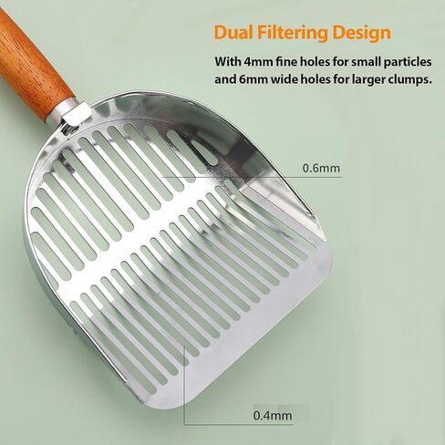 مغرفة فضلات القطط، مغرفة فضلات ذات شرائح عريضة، مغرفة فضلات مع شبكة مجوفة لكريات الصنوبر، سهولة الغربلة، مغرفة فضلات بلاستيكية ABS للقطط in Kuwait