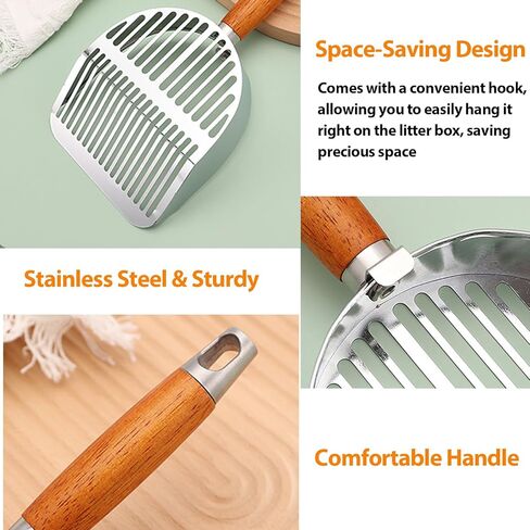 مغرفة فضلات القطط، مغرفة فضلات ذات شرائح عريضة، مغرفة فضلات مع شبكة مجوفة لكريات الصنوبر، سهولة الغربلة، مغرفة فضلات بلاستيكية ABS للقطط in Kuwait