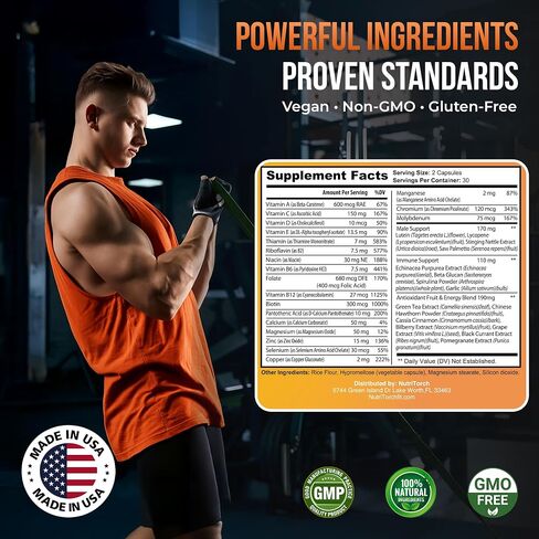 Multivitamin for Men – Adult Dietary Supplement with Vitamins A, C & D, Minerals & Antioxidants for Immune Support, Increased Energy & Mental Alertness - 60 Count in Saudi Arabia