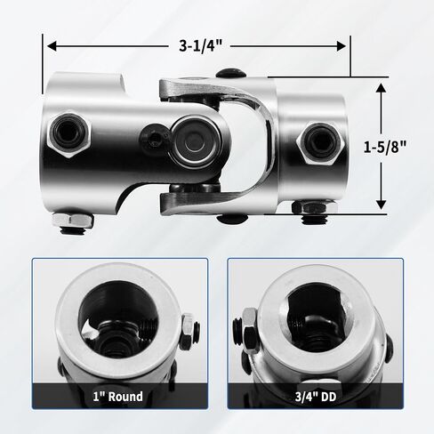 1 "الجولة × 3/4" DD توجيه عمود توجيه مفصل عالمي اقتران مفصل أسود ، 3-1/4 "الطول الكلي 1-5/8" القطر الخارجي in Kuwait