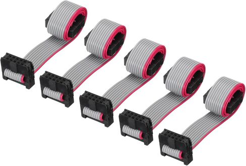 MECCANIXITY IDC 6Pin Flat Ribbon Cable, 2.0mm Pitch FC to FC Connector 20cm Length Grey Jumper Wire for Computer LED Display DVD, 5Pcs in Saudi Arabia