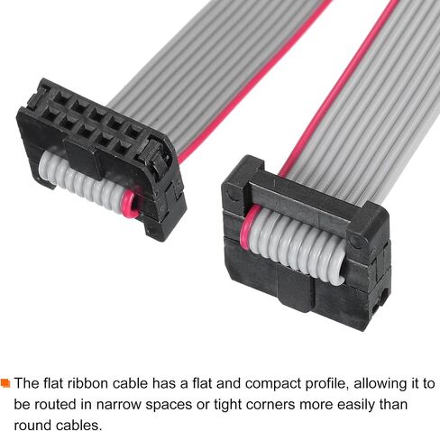 MECCANIXITY IDC 6Pin Flat Ribbon Cable, 2.0mm Pitch FC to FC Connector 20cm Length Grey Jumper Wire for Computer LED Display DVD, 5Pcs in Saudi Arabia