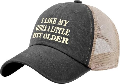 Funny Trucker Hat I Like My Girls A Little Bit Older Hats for Women Funny Hats Funny Golf Hats Mens Black Hat Baseball Hat in Saudi Arabia