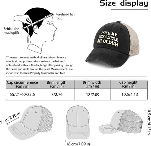 Funny Trucker Hat I Like My Girls A Little Bit Older Hats for Women Funny Hats Funny Golf Hats Mens Black Hat Baseball Hat in Saudi Arabia