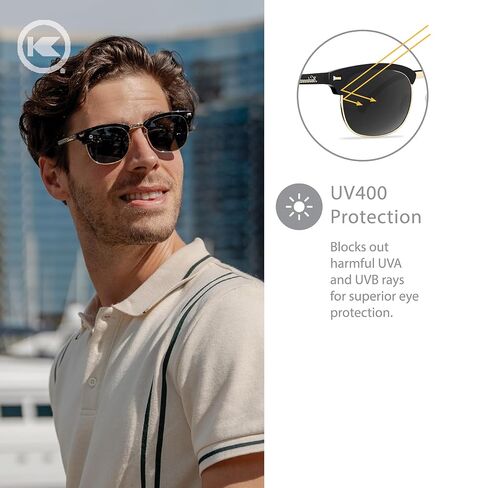 Brooklines Brooklines مستقطب نظارات شمسية للرجال والنساء - العدسات المقاومة للأثر وحماية UV400 الكاملة in Kuwait