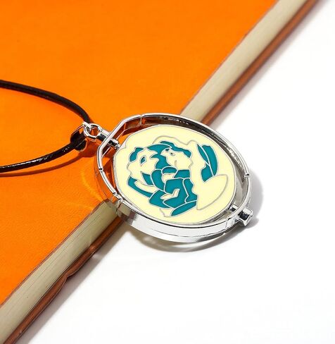 SONGCHANGJEWELRY Elegant Arcane Rose Pendant Necklace - Flip over design with delicately carved flowers - Gift to Witness Love and Friendship in Saudi Arabia