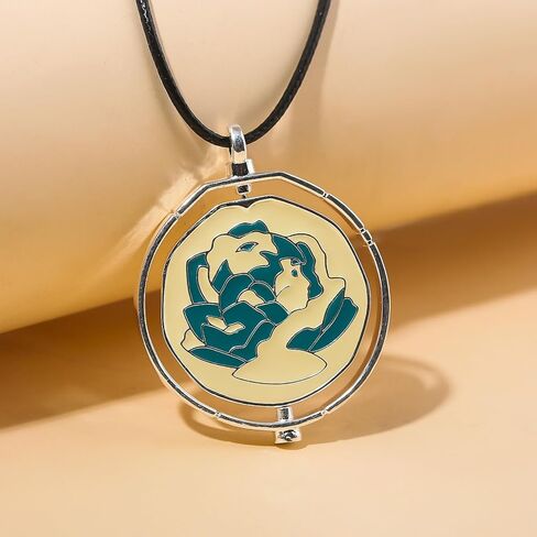 SONGCHANGJEWELRY Elegant Arcane Rose Pendant Necklace - Flip over design with delicately carved flowers - Gift to Witness Love and Friendship in Saudi Arabia