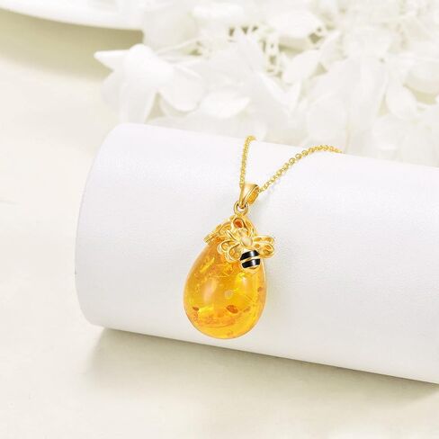 Tiger Rider Bee 925 Sterling Silver Necklace for Women Amber Pendant/Urn Jewelry for Mother's Christmas Anays Anniversary in Saudi Arabia
