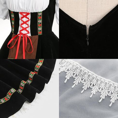yolsun Oktoberfest Costume for Women, Bavarian Dirndl Costume Adult Off Shoulder German Beer Festival Dress Up Halloween in Saudi Arabia