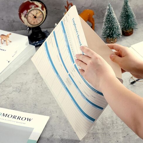 Qilery 50 Pcs Employee File Folders, 9.5 x 11.75 Inches Employee Personnel File Folders No Expansion Staff Record Paper Jacket Manager Supplies HR and Staff Management in Kuwait