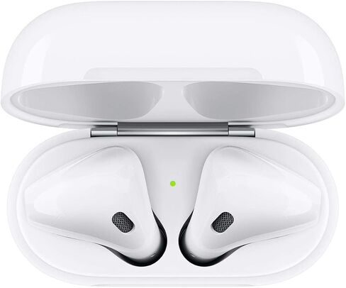 سماعات أذن لاسلكية Apple AirPods (الجيل الثاني) + حقيبة شحن Lightning + كابل Lightning إلى USB + ضمان محدود لمدة عام in Kuwait