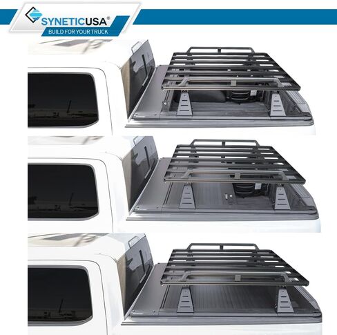 Syneticusa MR غطاء Tonneau الصلب القابل للسحب مع منصة شحن التخزين رف 2022-2025 TUNDRA 5'6 "(66.7") سرير شاحنة مقاومة للماء على الطريق in Kuwait