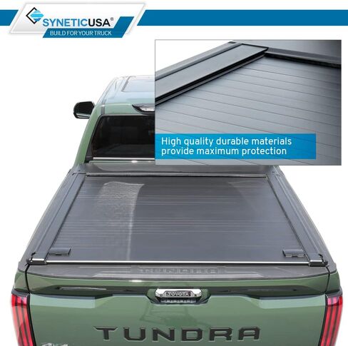 Syneticusa MR غطاء Tonneau الصلب القابل للسحب مع منصة شحن التخزين رف 2022-2025 TUNDRA 5'6 "(66.7") سرير شاحنة مقاومة للماء على الطريق in Kuwait