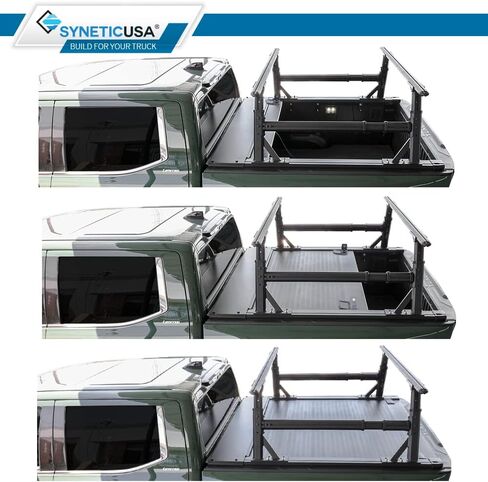 Syneticusa MR غطاء Tonneau الصلب القابل للسحب مع منصة شحن التخزين رف 2022-2025 TUNDRA 5'6 "(66.7") سرير شاحنة مقاومة للماء على الطريق in Kuwait