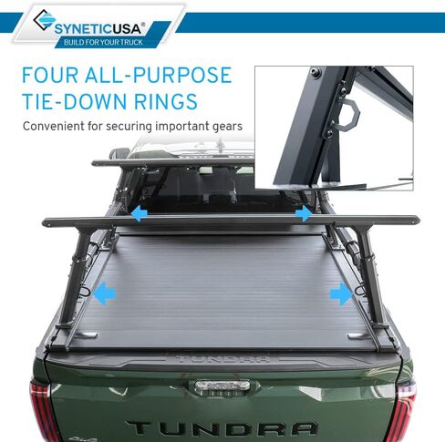 Syneticusa MR غطاء Tonneau الصلب القابل للسحب مع منصة شحن التخزين رف 2022-2025 TUNDRA 5'6 "(66.7") سرير شاحنة مقاومة للماء على الطريق in Kuwait