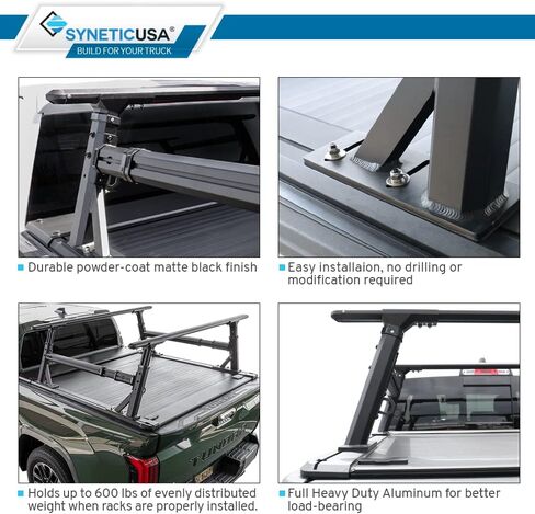 Syneticusa MR غطاء Tonneau الصلب القابل للسحب مع منصة شحن التخزين رف 2022-2025 TUNDRA 5'6 "(66.7") سرير شاحنة مقاومة للماء على الطريق in Kuwait
