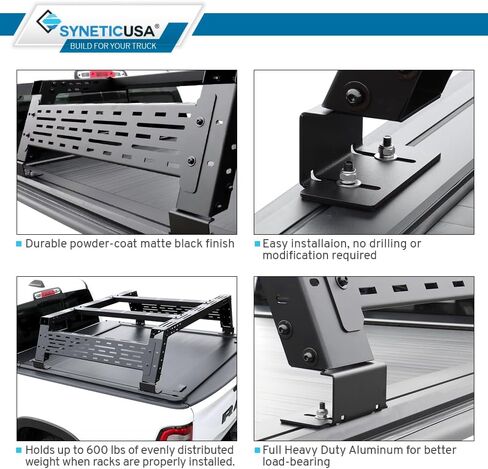 Syneticusa MR Retractable Hard Tonneau Cover with Storage Cargo Platform Rack 2022-2025 Tundra 5'6" (66.7") Truck Bed Waterproof Off Road Overland in Saudi Arabia