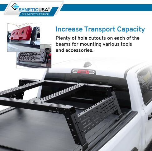Syneticusa MR Retractable Hard Tonneau Cover with Storage Cargo Platform Rack 2022-2025 Tundra 5'6" (66.7") Truck Bed Waterproof Off Road Overland in Saudi Arabia