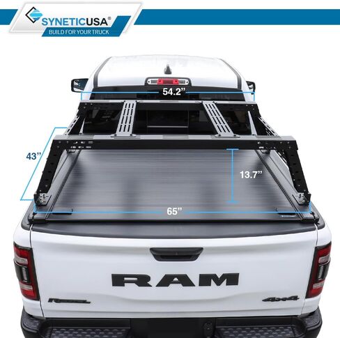 Syneticusa MR Retractable Hard Tonneau Cover with Storage Cargo Platform Rack 2022-2025 Tundra 5'6" (66.7") Truck Bed Waterproof Off Road Overland in Saudi Arabia