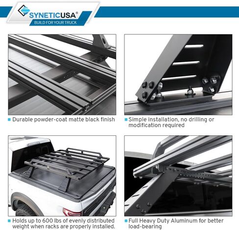 Syneticusa AR Automatic Retract Tonneau Cover with Storage Cargo Platform Rack Fits 2020-2024 Silverado/Sierra 2500 HD/3500 HD 6'8" 82.2 in Truck Bed Retractable in Saudi Arabia