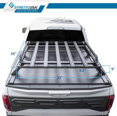 Syneticusa AR Automatic Retract Tonneau Cover with Storage Cargo Platform Rack Fits 2020-2024 Silverado/Sierra 2500 HD/3500 HD 6'8" 82.2 in Truck Bed Retractable in Saudi Arabia