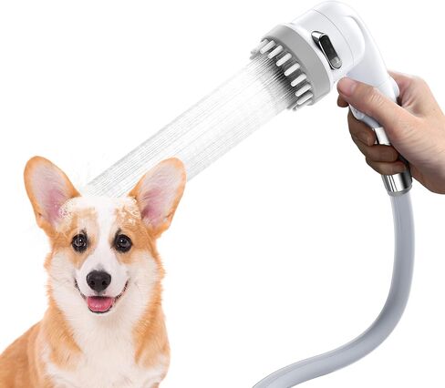 Dog Shower Attachment with 9.84ft Hose, Pet Shower Set for Convenient Dog Bath, 3-mode Handheld Dog Shower Head, Dog Shower Sprayer Attachment Set with Diverter Valve, No Drill Hook, Pet Bathing Tool in Saudi Arabia