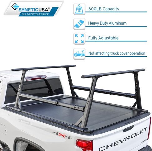 Syneticusa AR Automatic Retract Tonneau Cover with Storage Cargo Platform Rack Fits 2020-2024 Silverado/Sierra 2500 HD/3500 HD 6'8" 82.2 in Truck Bed Retractable in Saudi Arabia
