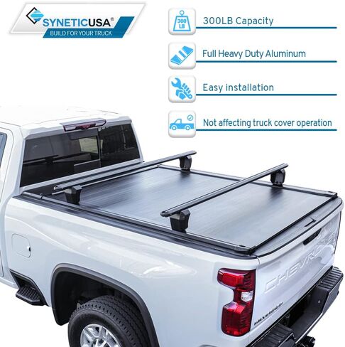 Syneticusa AR Automatic Retract Tonneau Cover with Storage Cargo Platform Rack Fits 2020-2024 Silverado/Sierra 2500 HD/3500 HD 6'8" 82.2 in Truck Bed Retractable in Saudi Arabia