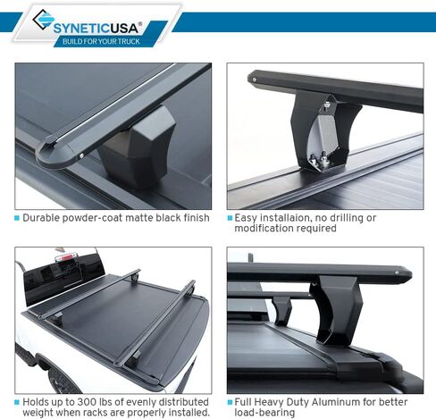 Syneticusa AR Automatic Retract Tonneau Cover with Storage Cargo Platform Rack Fits 2020-2024 Silverado/Sierra 2500 HD/3500 HD 6'8" 82.2 in Truck Bed Retractable in Saudi Arabia
