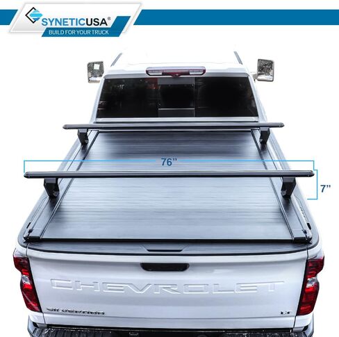 Syneticusa AR Automatic Retract Tonneau Cover with Storage Cargo Platform Rack Fits 2020-2024 Silverado/Sierra 2500 HD/3500 HD 6'8" 82.2 in Truck Bed Retractable in Saudi Arabia