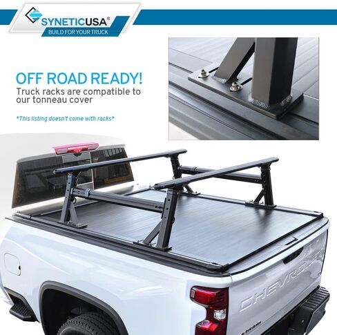 Syneticusa AR Automatic Retract Tonneau Cover with Storage Cargo Platform Rack Fits 2020-2024 Silverado/Sierra 2500 HD/3500 HD 6'8" 82.2 in Truck Bed Retractable in Saudi Arabia
