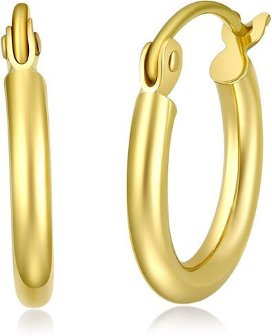 14k REAL Yellow Gold 2mm Thickness Hinged Hoop Earrings (55 x 55 mm) in Saudi Arabia