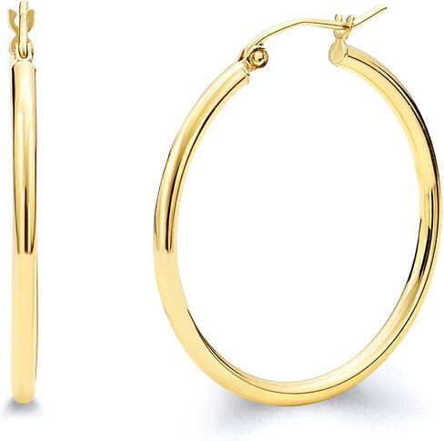 14k REAL Yellow Gold 2mm Thickness Hinged Hoop Earrings (55 x 55 mm) in Saudi Arabia