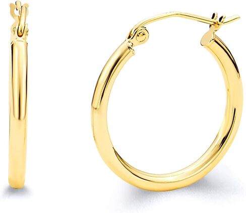 14k REAL Yellow Gold 2mm Thickness Hinged Hoop Earrings (55 x 55 mm) in Saudi Arabia