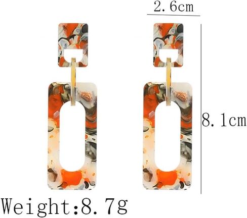 Colorful 80s 90s Big Hoop Earring Acrylic C Shape Retro Trendy Chunky Large Open Earrings for Women 70MM Vintage Lightweight Statement Jewelry in Saudi Arabia